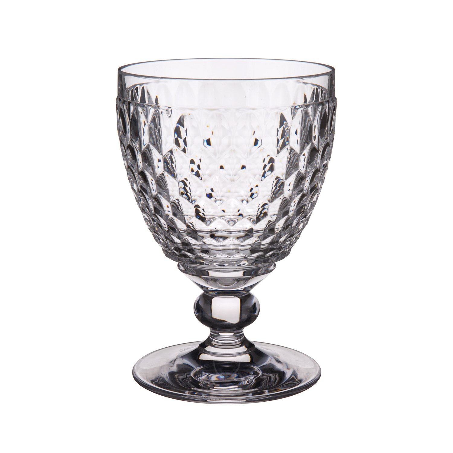 Villeroy & Boch 11-7299-0020 Boston Rotweinglas, Gefertigt aus hochwertigem und robustem Kristallglas mit Facettenmuster, Transparent, 18.5 x 18.5 x 13 cm, 4 Einheiten