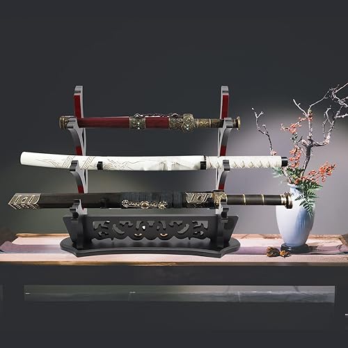 Miniatura 4 de Soporte de espada Katana de vid soporte de espada de tres niveles con acolchado para exhibición de espada samurái japonesa Tanto Rapier Light Saber,
