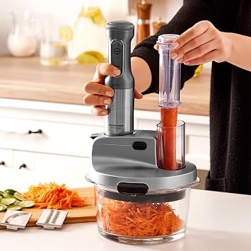 Karaca Mastermaid Prosteel 2500W 6 Blade Long Blender Footed Glass Food Processor, Galaxy Gray