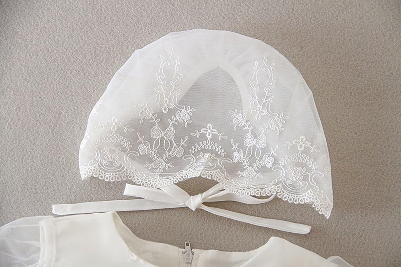 Robe de Baptême pour Bébé Fille Longue Robe de Bénédiction Blanc Mariage Formel Robes pour nouveau-né