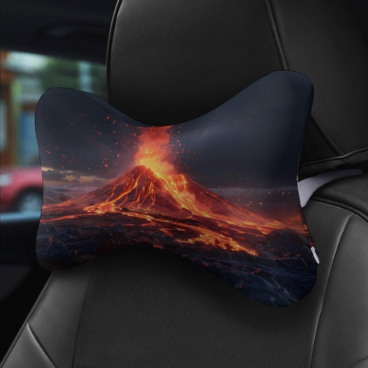 Volcano Eruption(1) 2 Pack Car Neck Pillow Car Headrest Soft Car Pillow for Most Cars