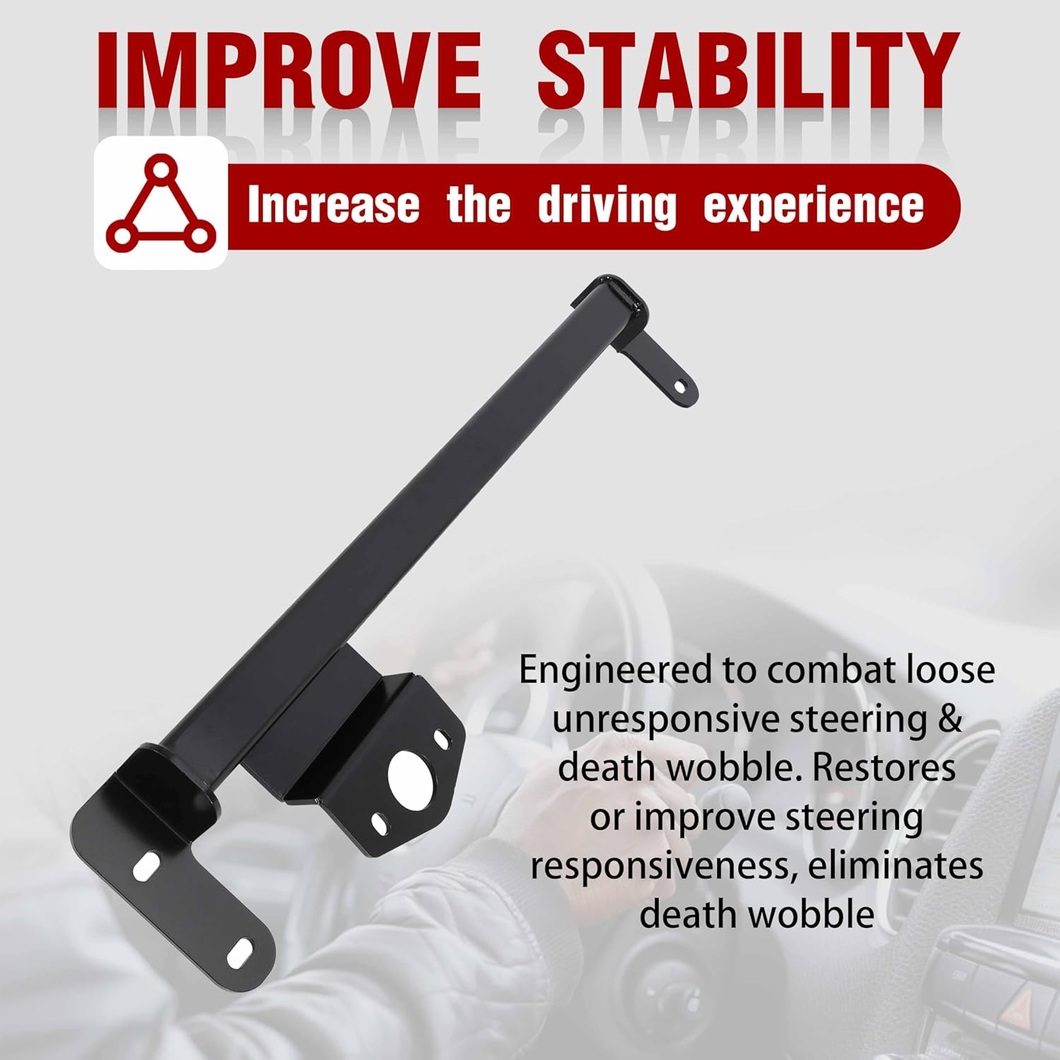 ECOTRIC Steering Gear Box Stabilizer Bar Brace Compatible With 2009-2022 Dodge Ram 2500 3500 4WD