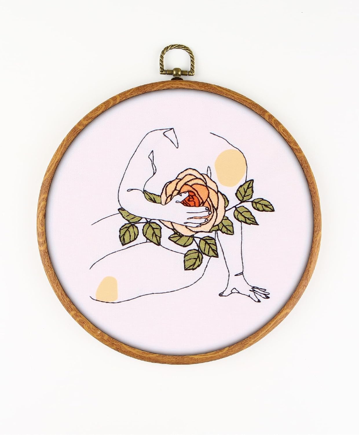 Plus Size Woman EM045 - DIY Embroidery Kit. Set of Threads, Needles, Stamped Cloth, Needle Threader, Embroidery Clippers and Printed Color Pattern Inside.