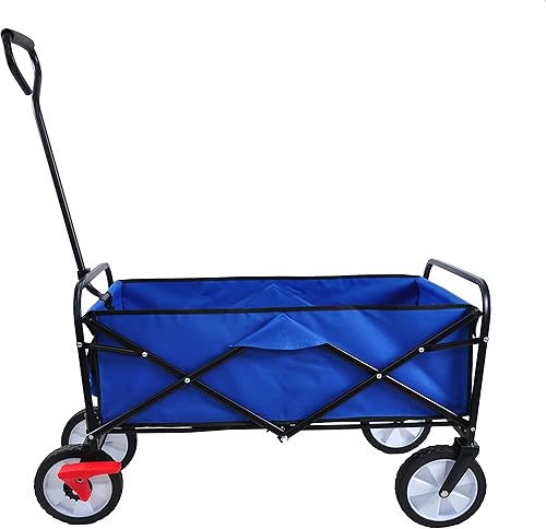 Carrito de jardín plegable y carrito plegable rodante, carrito de campamento al aire libre con ruedas giratorias de 360 grados y mango ajustable,