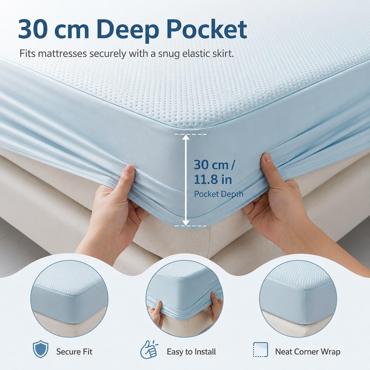 Sabana Bajera Refrescante, Bolsillo de 30 cm de Profundidad Ultrasuave Transpirable para Verano, Poliéster Sábanas Refrescantes para Camas Individuales, Dobles y Super King(Dark Gray,180x200cm)