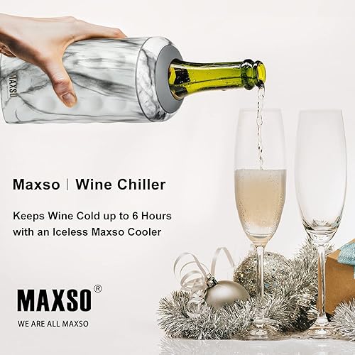 Miniatura 2 de Enfriador de vino de una sola botella de acero inoxidable con aislamiento térmico mantiene el vino frío hasta 6 horas, se adapta a la mayoría de