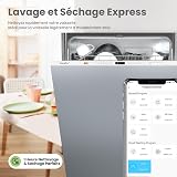 COMFEE' CDWPB1215PB-EU Lave-vaisselle Entièrement Intégré avec 12 Couverts, Lavage Cloud Wash, Séchage Supplémentaire, Lave-vaisselle Encastrable avec Démarrage Différé, Lavage Rapide - Blanc - 3
