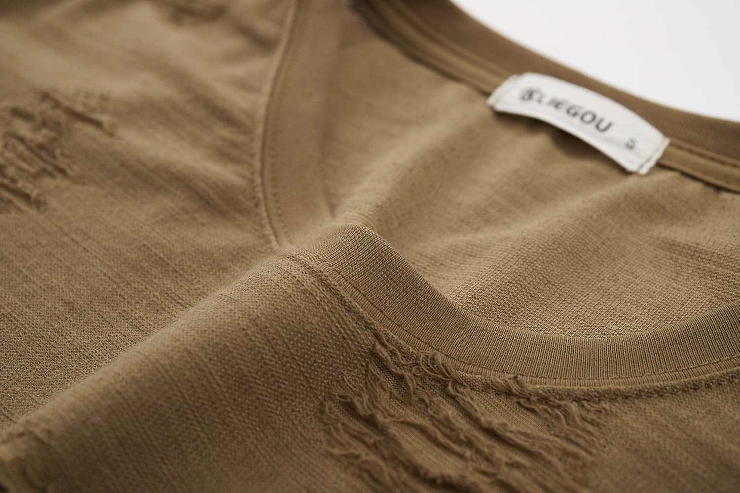 KLIEGOU Men's Slub Cotton Longline T-Shirt | 100% Textured Cotton Tee | Curved Hem | Crew Neck Casual Shirt | Pre-Shrunk - Image 2