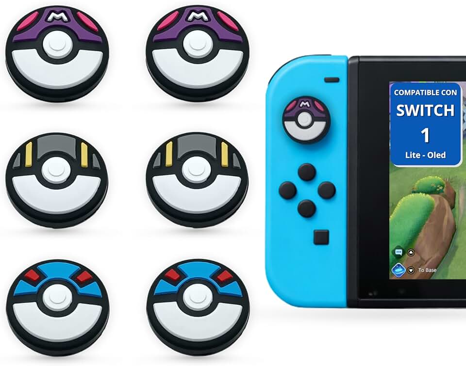 Thumb Grips compatibles con Nintendo Switch 1, Agarres para Pulgar para Nintendo Switch, Grip JoyCon, Grip Compatible Switch Lite, Accesorios Switch, Tapas de Joystick (Anime 1)