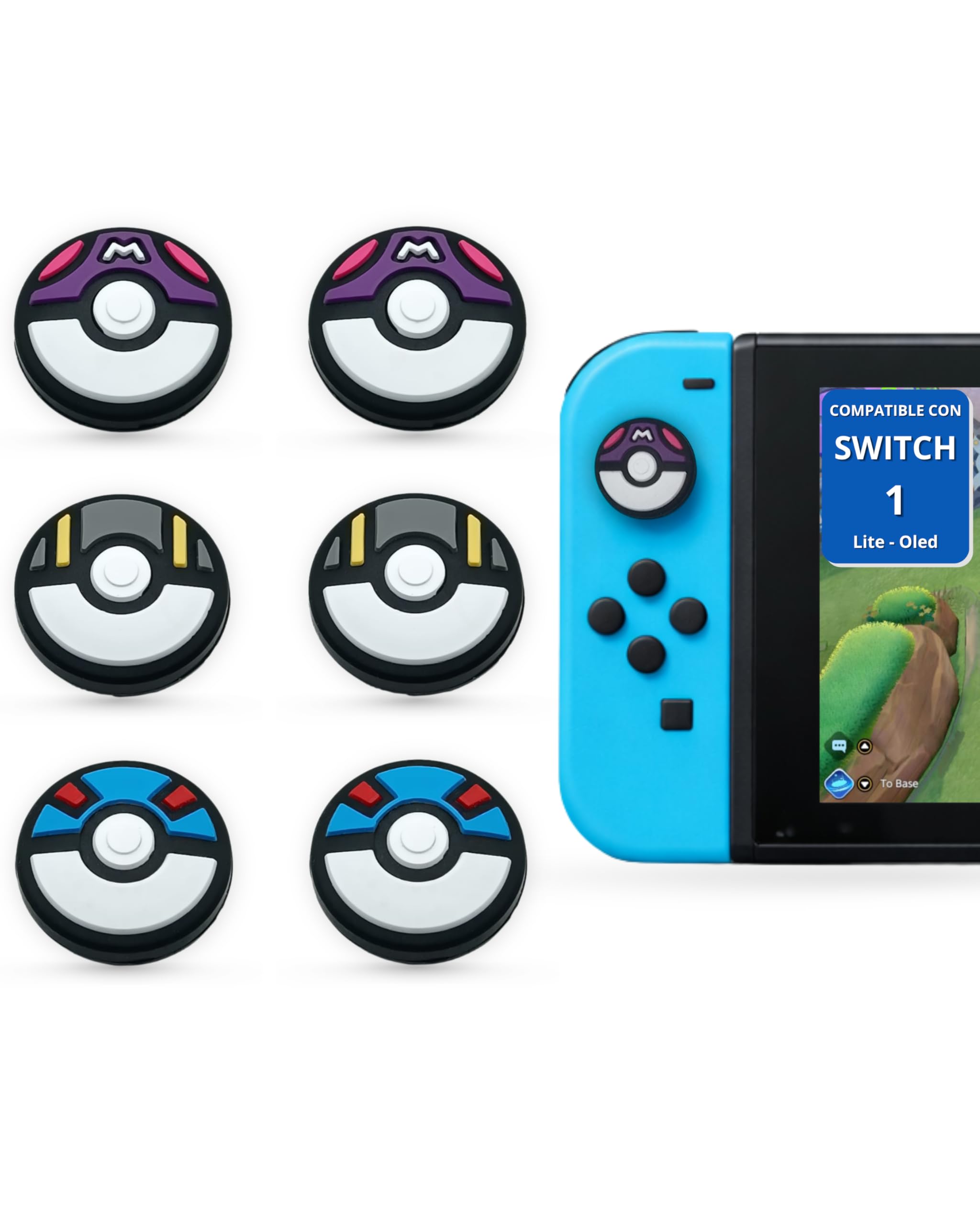 Thumb Grips compatibles con Nintendo Switch 1, Agarres para Pulgar para Nintendo Switch, Grip JoyCon, Grip Compatible Switch Lite, Accesorios Switch, Tapas de Joystick (Anime 1)