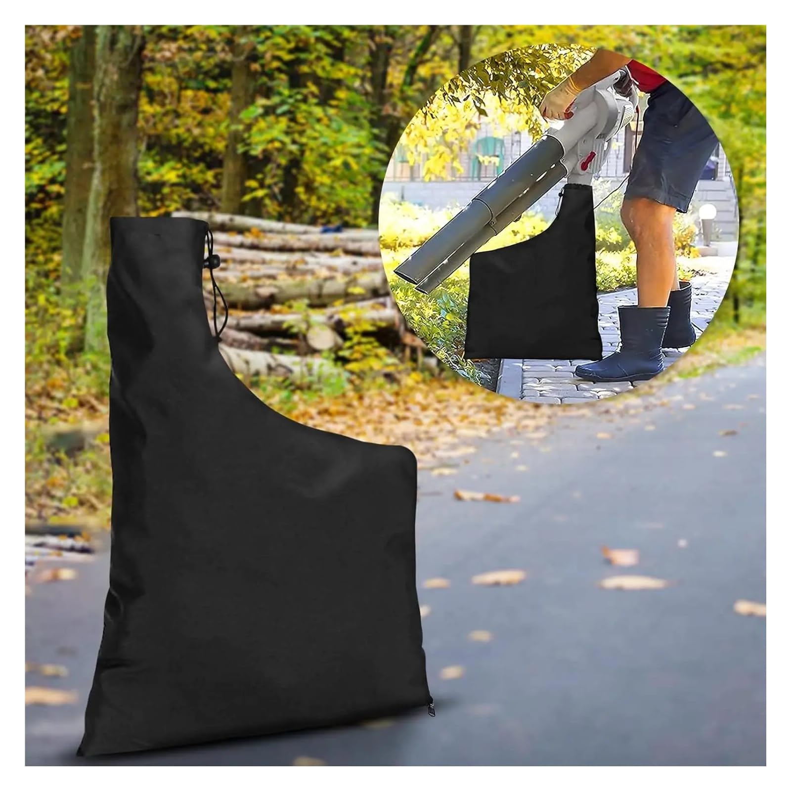 Fangsack 1/3 stücke Blatt Vakuum Sammlung Tasche Ersatz Tasche Mit Zip for Elektrische Laubbläser Fangsack FüR Laubsauger(3 pcs)