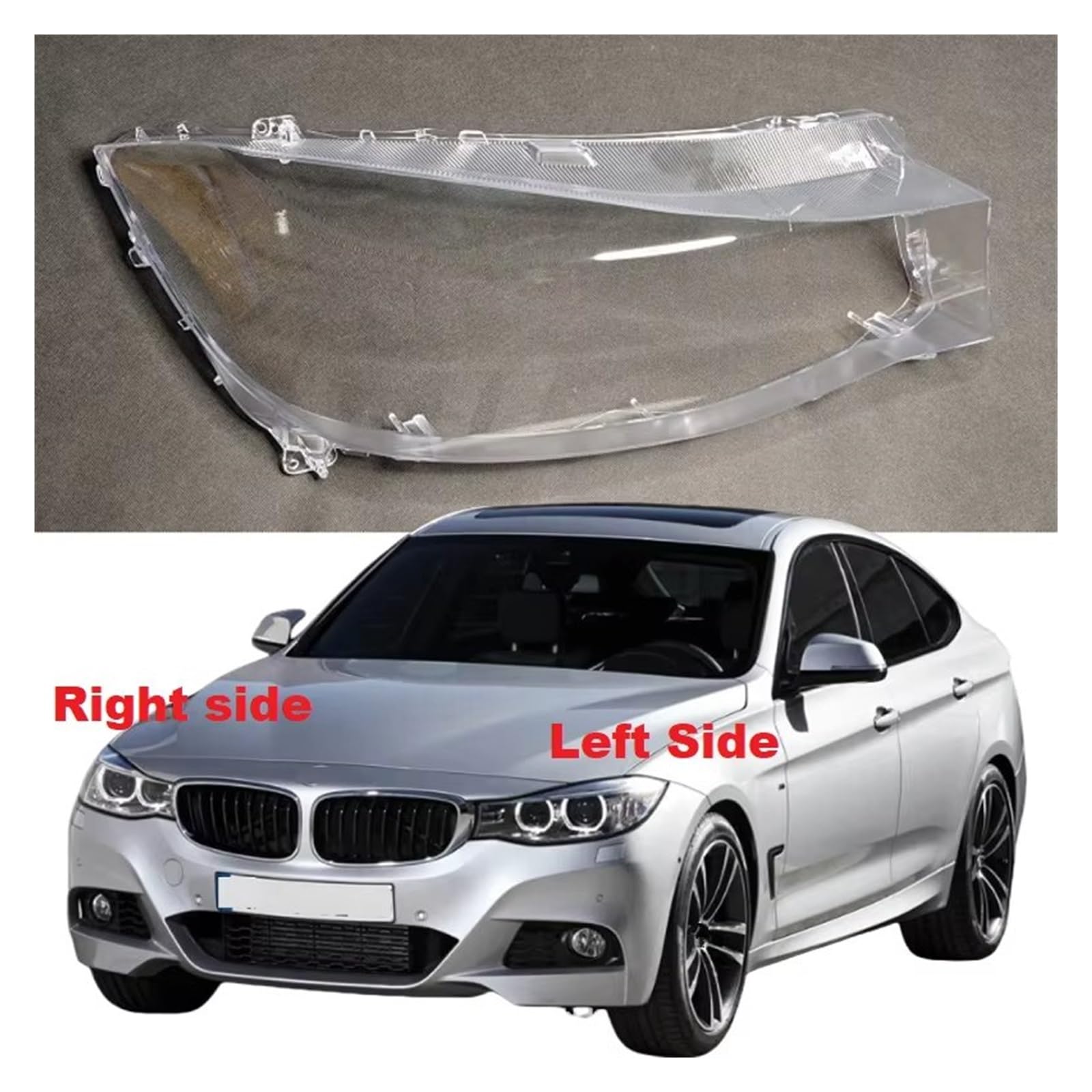 Copri Lente Faro Anteriore Per BMW Serie 3 GT F34 2013 2014 2015 2016 Auto Faro Copriobiettivo Borsette Vetro Trasparente Coperchio(2piece left and right)