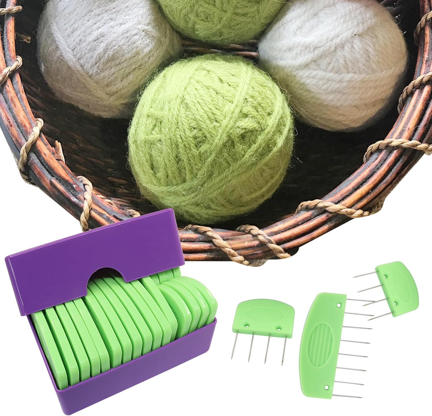 Verkelly 20 Pcs Knit Blocking Pins Combs Set - Knit Blockers Essential Blocking Tools for Knitting, Crochet, Lace, and Needlework Projects(Green)