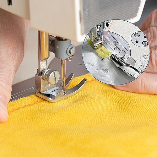 Miniatura 6 de 8 pies de dobladillo enrollado para coser, 0.118 in - 0.394 in, 8 tamaños de pie ancho de dobladillo enrollado, prensatelas para máquina de coser,