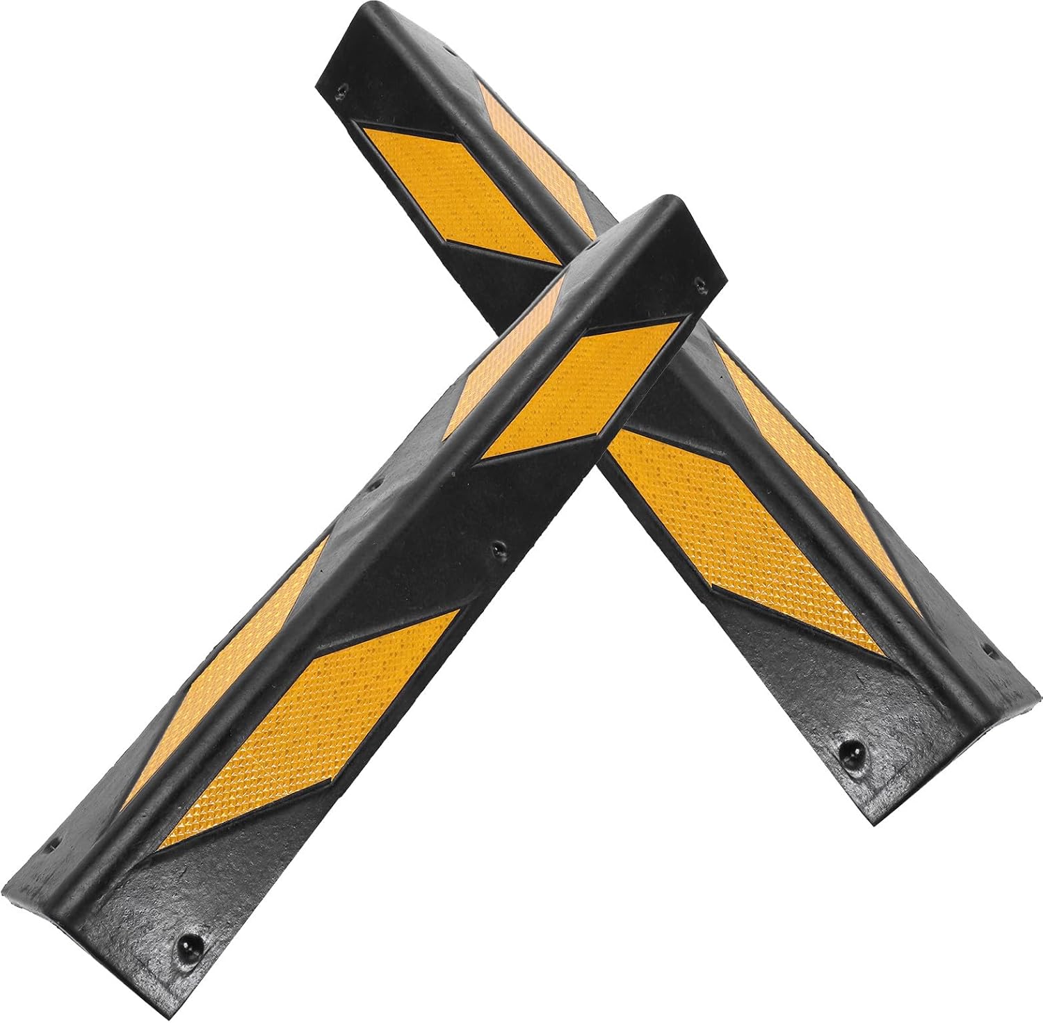 2pcs Reflective Rubber Corner Guards for Parking Garages, High Visibility Wall Protectors with Adhesive, Garage Wall Bumper Guards for Vehicle Safety