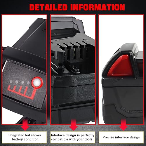 Miniatura 3 de Compatible con Milwaukee M18 6.0 - Carcasa de repuesto para batería 10C 18650, carcasa de plástico de repuesto para batería Milwaukee 48-11-1850