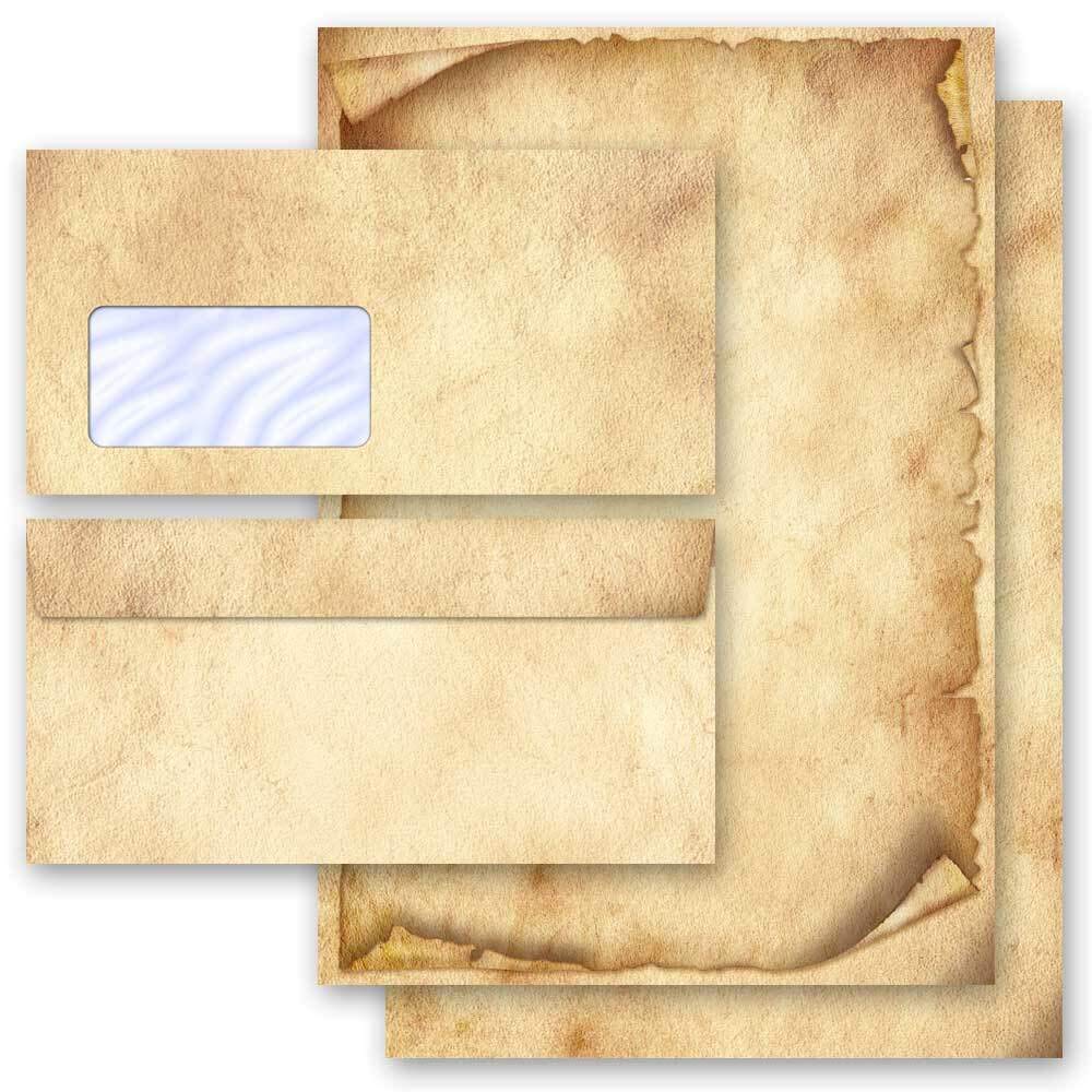 Briefpapier Sets Motivpapier Antik & History, ANTIK 100 Blatt Briefpapier + 100 passende Briefumschläge DIN LANG mit Fenster | Paper-Media