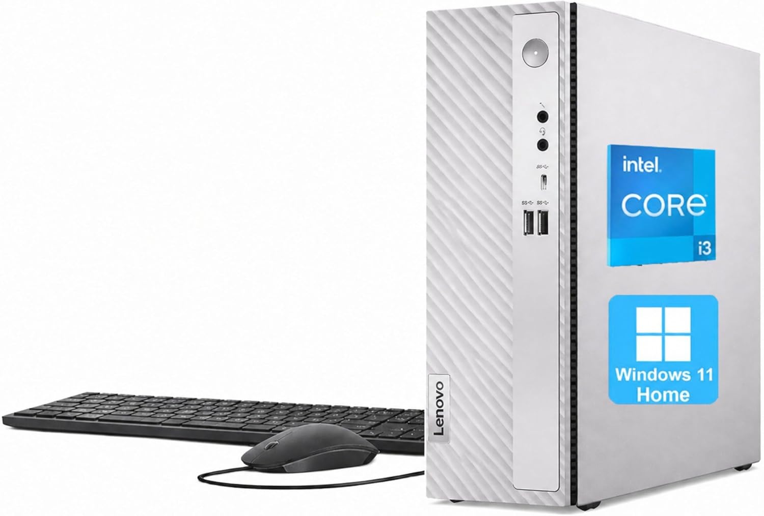Lenovo IdeaCentre 3 SFF Business Desktop Computer, Latest 13th Gen Intel Core i3-13100, 64GB RAM, 2TB (1TB HDD+1TB PCIe SSD), USB-C, HDMI, VGA, RJ-45, Wi-Fi, Wired Keyboard & Mouse, Windows11