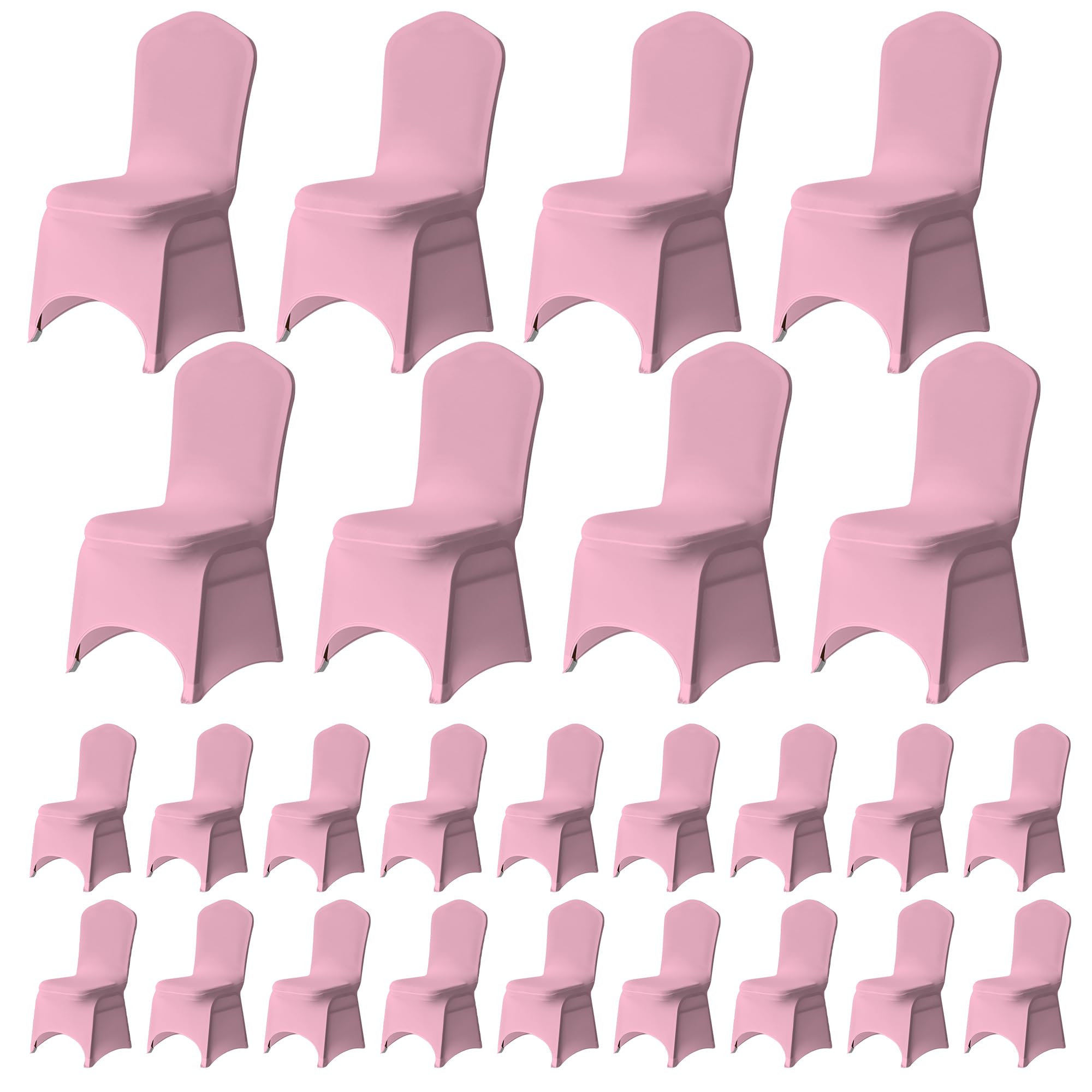 Trimming Shop Baby Pink Wedding Chair Covers Set of 100, Spandex Polyester Stretch Removable Washable Universal Slipcovers for Wedding Banquet, Dining Party & Events — image 1