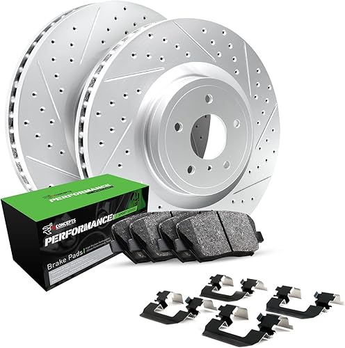 R1 Concepts Kit de frenos y rotores traseros Pastillas de freno traseras Rotores y pastillas de freno Pastillas y rotores de freno Peformance