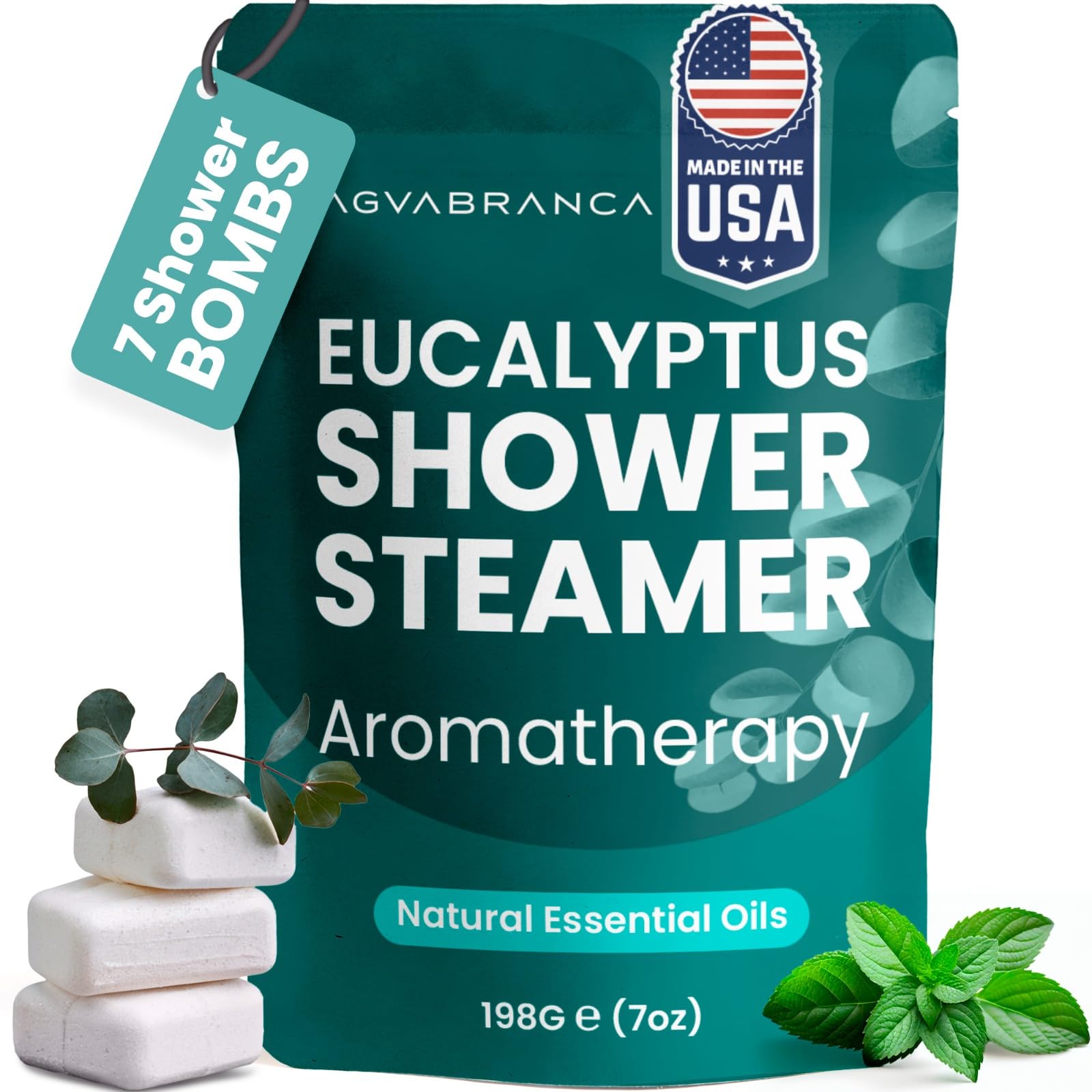 Eucalyptus for Shower - 7 Eucalyptus Shower Steamers Aromatherapy, USA Made Shower Bombs, Menthol Shower Steamer, Shower Eucalyptus Steamers, Aromatherapy Gifts for Women, Spa Gifts