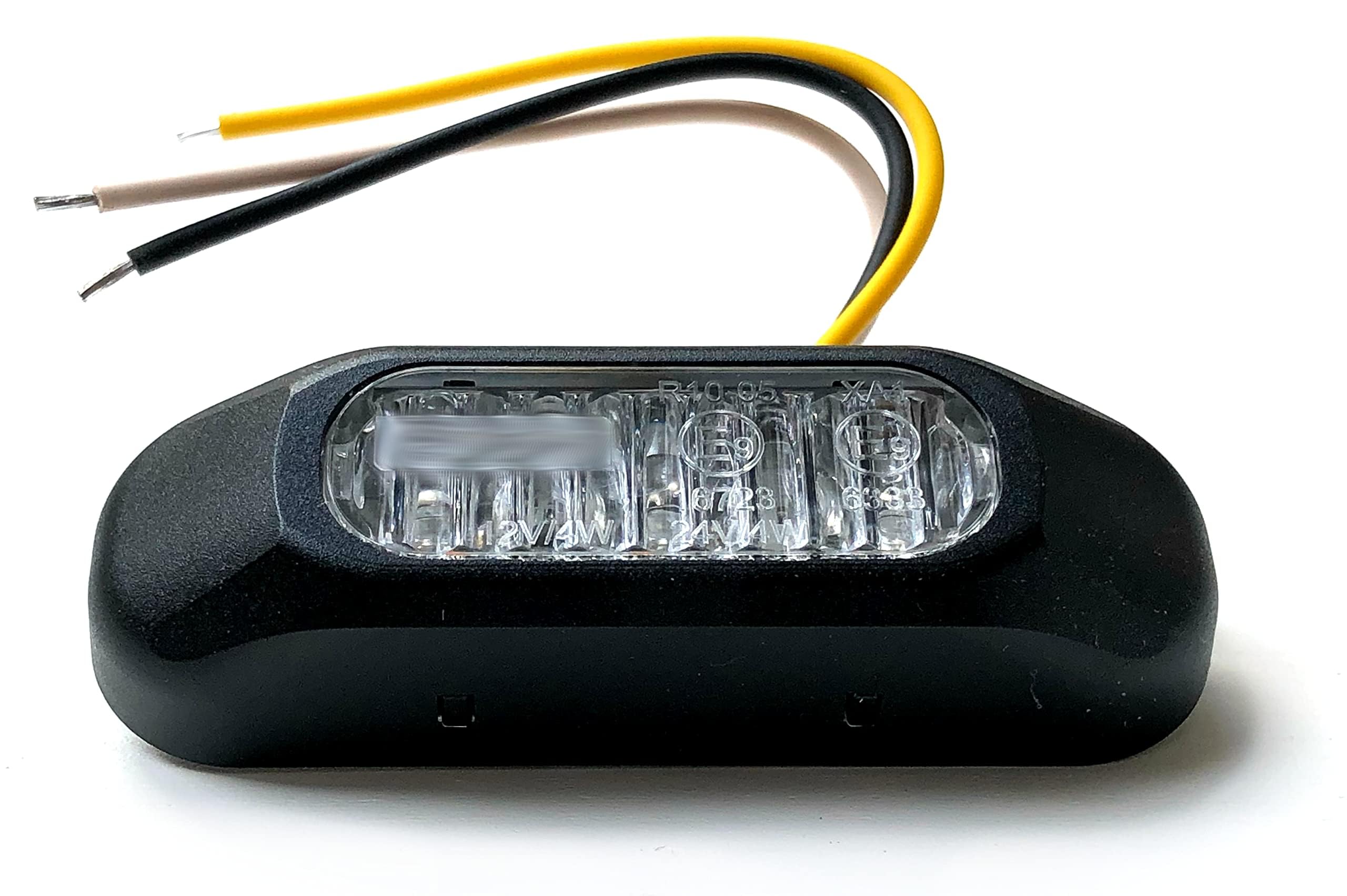 2x Synchronisierte LED Warnleuchte 12/24V IP68 E9 R65 – Gelb – 3 Blitzmodi – für PKW LKW Transporter Abschleppwagen – EMV zertifiziert – Stoßfest – Universal Montage