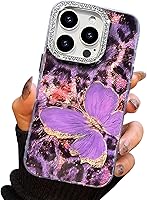Vista 95 de I-MGAE-IN-AR - Funda compacta para iPhone 16 Pro Max con diseño de mariposa plateada brillante, a la moda, suave, delgada, de poliuretano