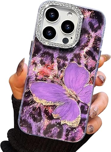 Miniatura 93 de I-MGAE-IN-AR - Funda diseñada para iPhone 12 y 12 Pro, diseño de mariposa plateada brillante, funda protectora de poliuretano termoplástico, suave,