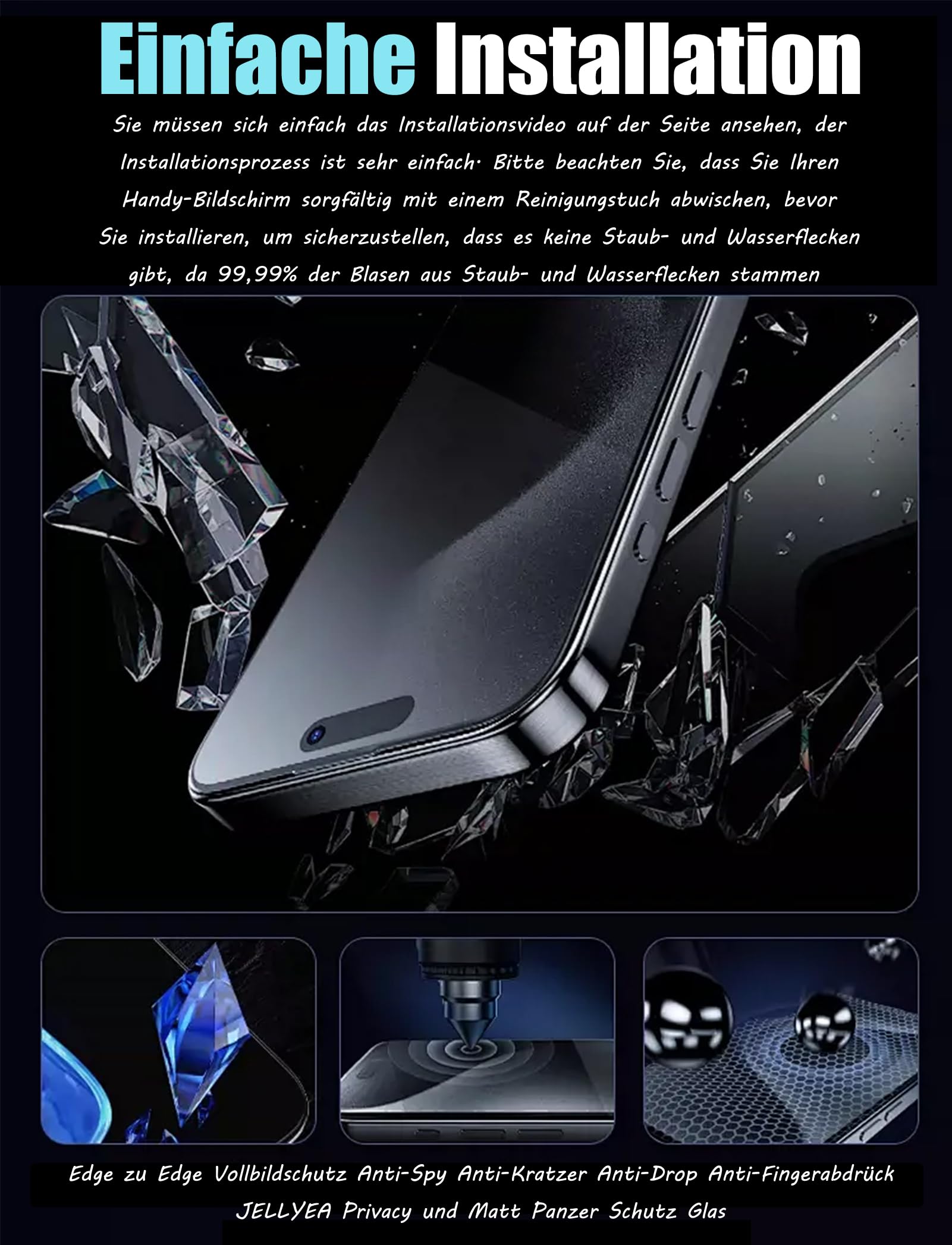 Dipos I Protezione Vista: Pellicola Privacy 4 Modi Per Elephone Soldier, Made In Germany