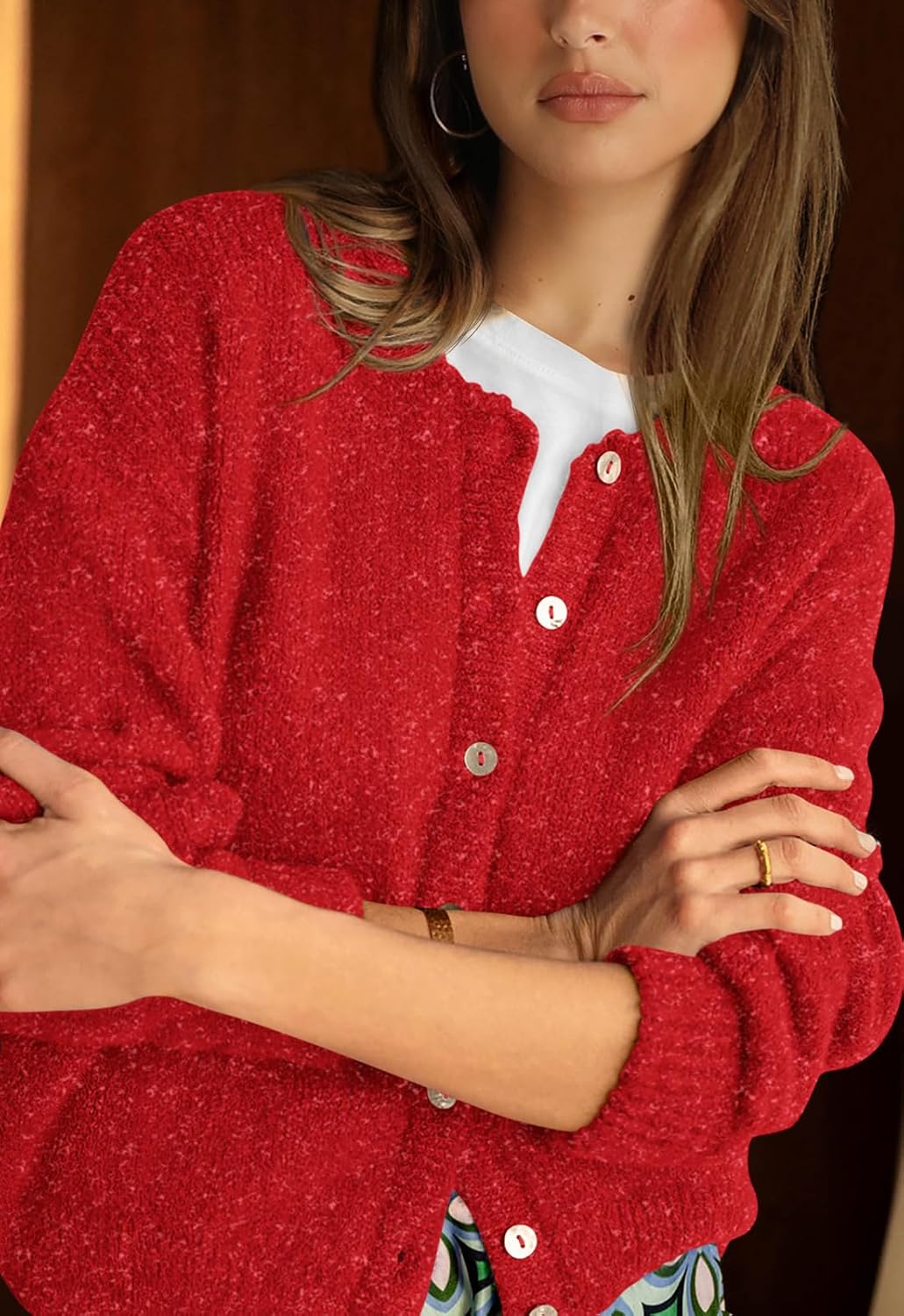 PRETTYGARDEN Long Sleeve Crewneck Button Down Womens Sweaters Spring Open Front Chunky Cardigan Sweaters for Women 2026 - Image 2