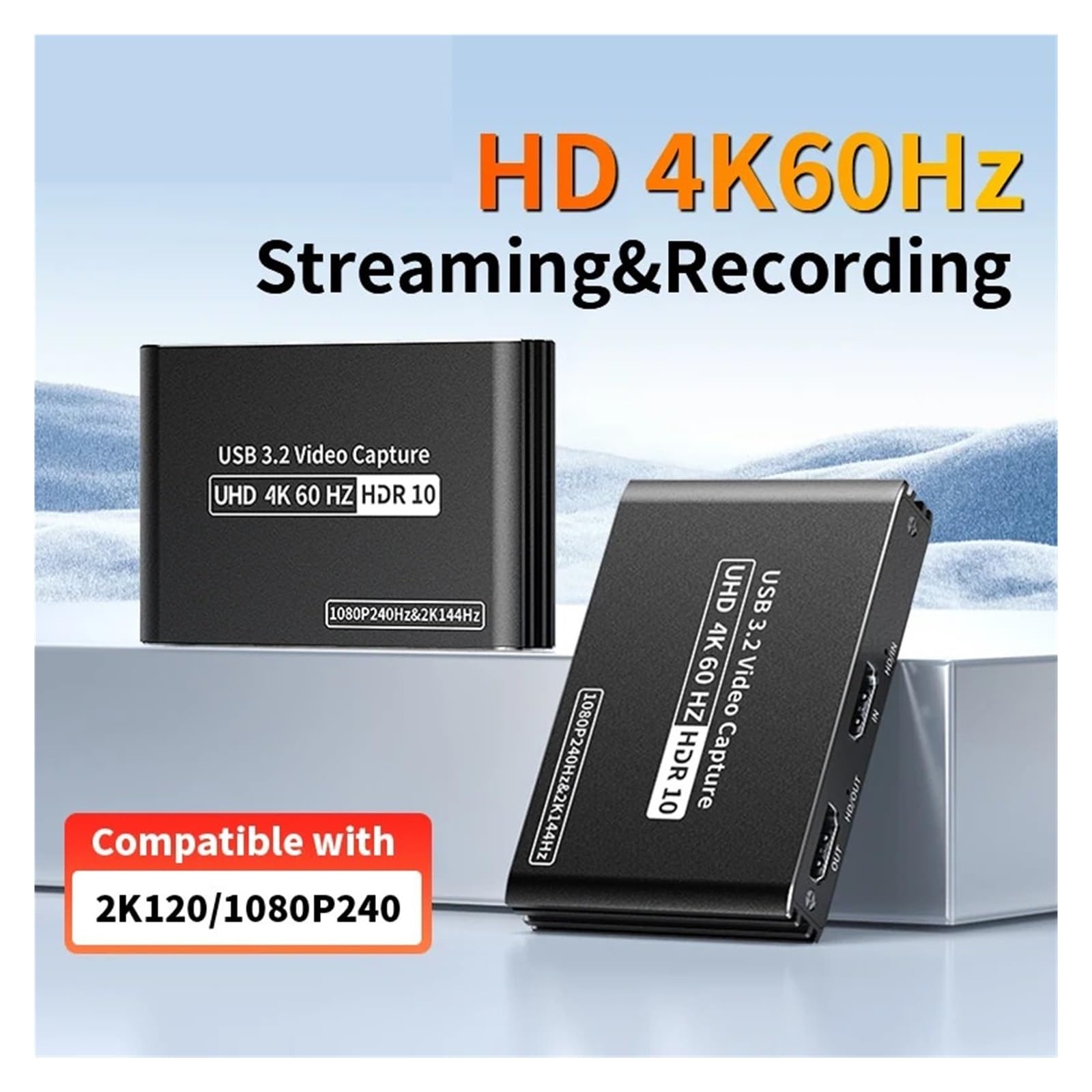 Scheda di acquisizione Video USB 3.2 4K60 Fps, Registrazione di Giochi 2K120 Fps, Live Streaming Grabber per Lo Streaming di Giochi e la Registrazione Multi-Sorgente(for PS5 Xbox Game)