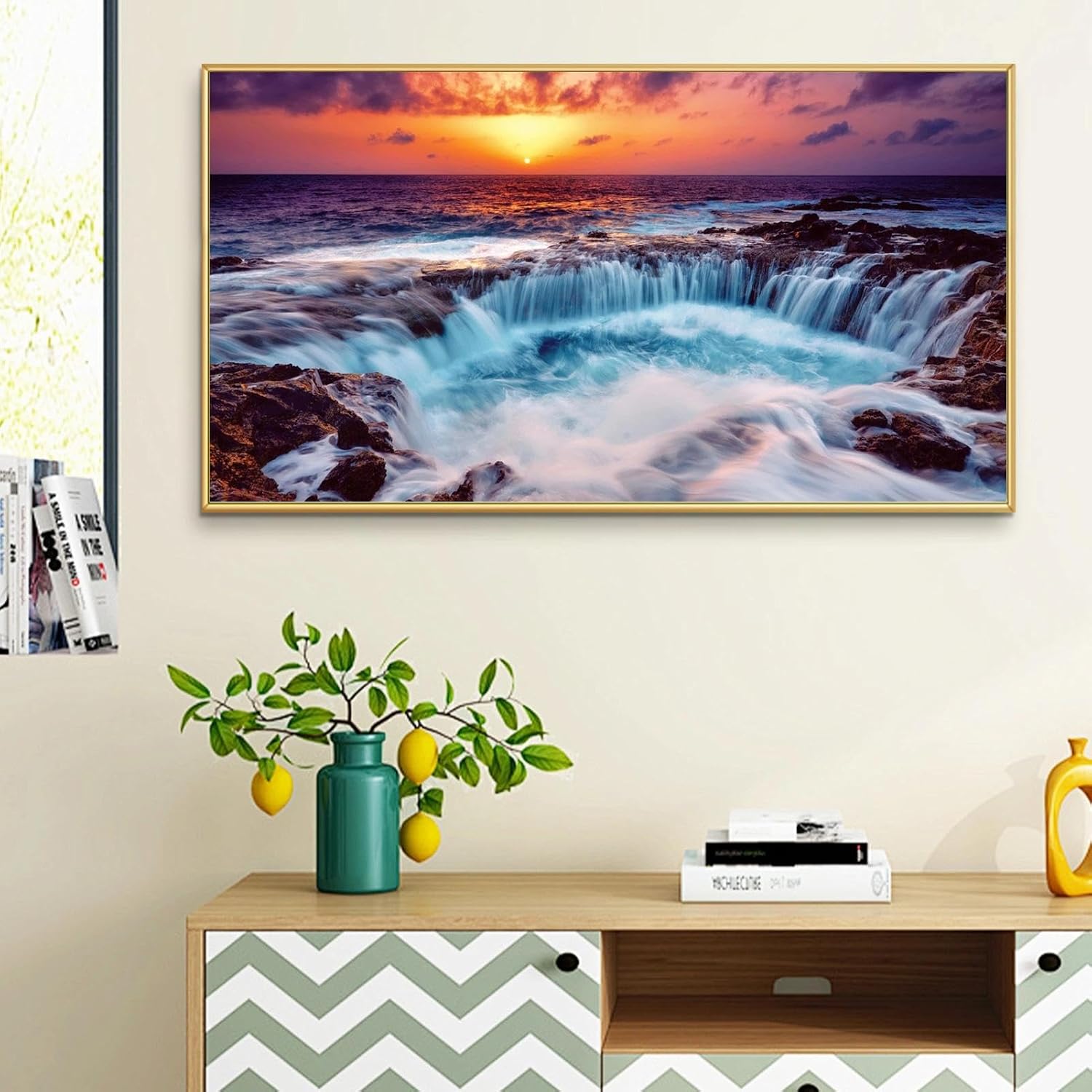 JATOK Large Square Diamond Art Kits for Adults, Full Drill Landscape 5D Diamond Painting Kits for Beginners, DIY Gem Art Picture for Gift Home Wall Decor, 40x70cm/15.7x27.5inch