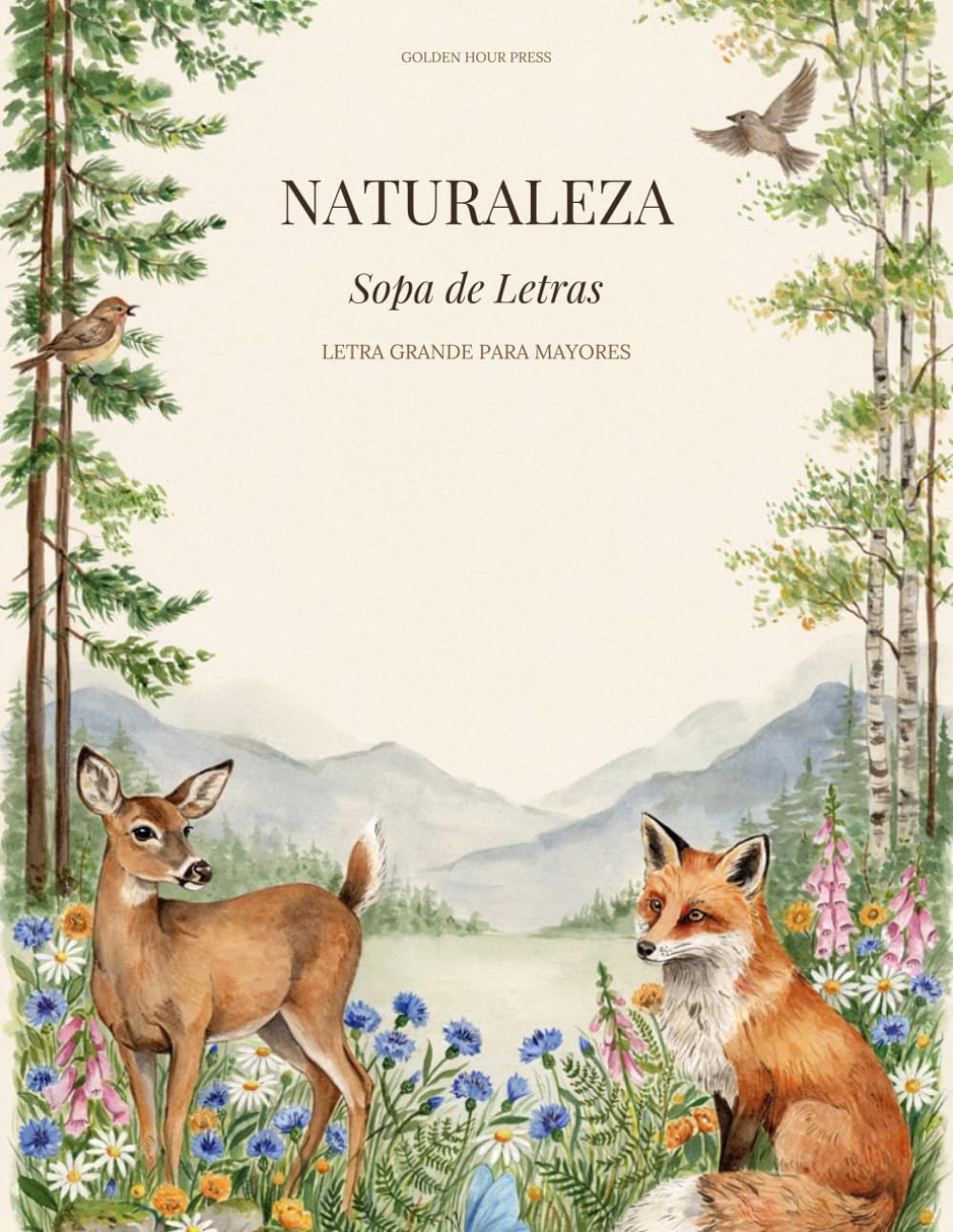Naturaleza y Animales — Sopa de Letras Letra Grande para Mayores: 50 Pasatiempos Temáticos con Cuadrículas 14x14 y Soluciones | Aves, Vida Marina, Safari y Jardín