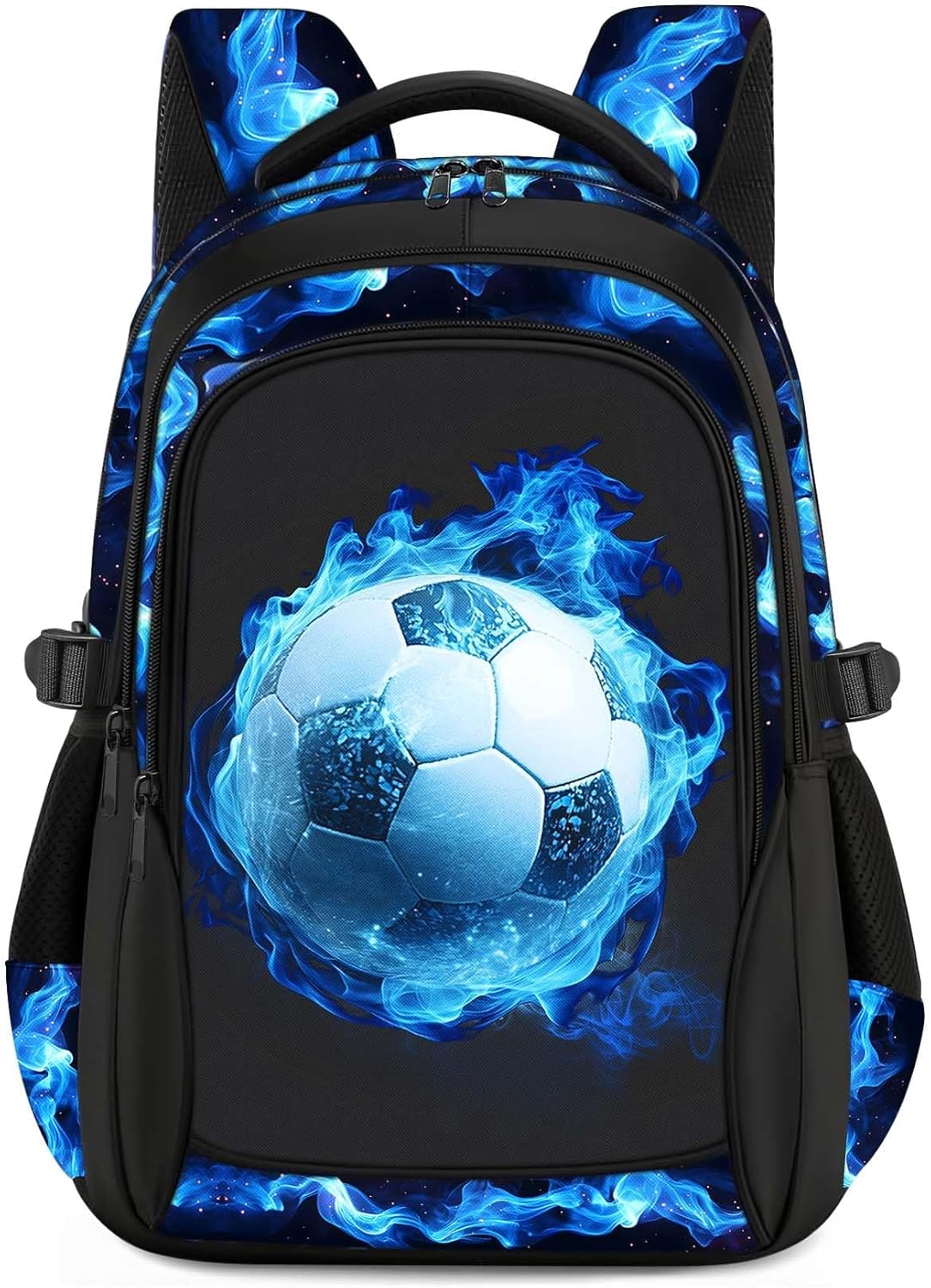 Kids Backpack for Boys - Soccer Boys Backpacks for Kids Teens Elementary Middle School, 17″ Large Capacity Students Bookbag, Perfect for Travel and School