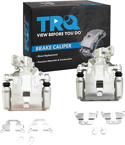 TRQ Juego de pinzas de freno trasero con revestimiento de zinc compatible con Mazda CX-3 2016-2018