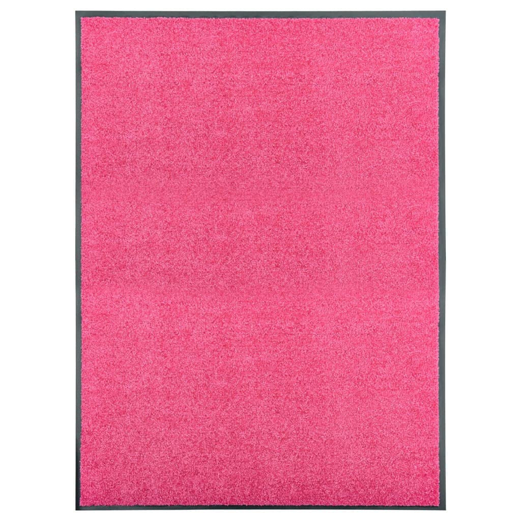 Tapis d'entrée absorbant rose 90x120 cm avec dos antidérapant PVC étanche