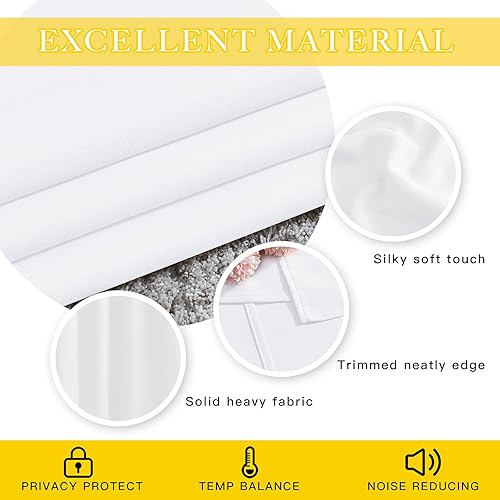 Miniatura 4 de NICETOWN Cortina de puerta corrediza para tratamiento de ventana, aislamiento térmico extra anchas y sólidas para puerta de patio, porche (blanco