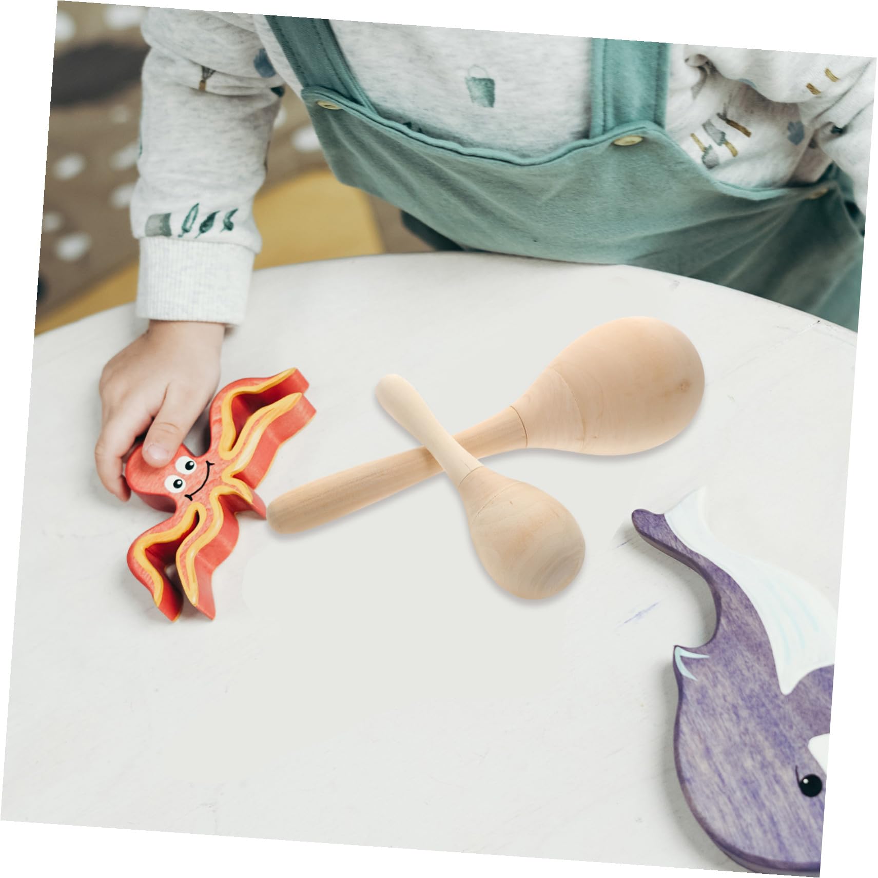 SUPVOX Maracas in Legno da Dipingere 12 Pezzi Set, Giocattolo Musicale per Ragazzo Ragazza Piccoli, Strumenti di Percussione per Feste e Scuola, Maracas Fai da Te per Lavoretti Creativi