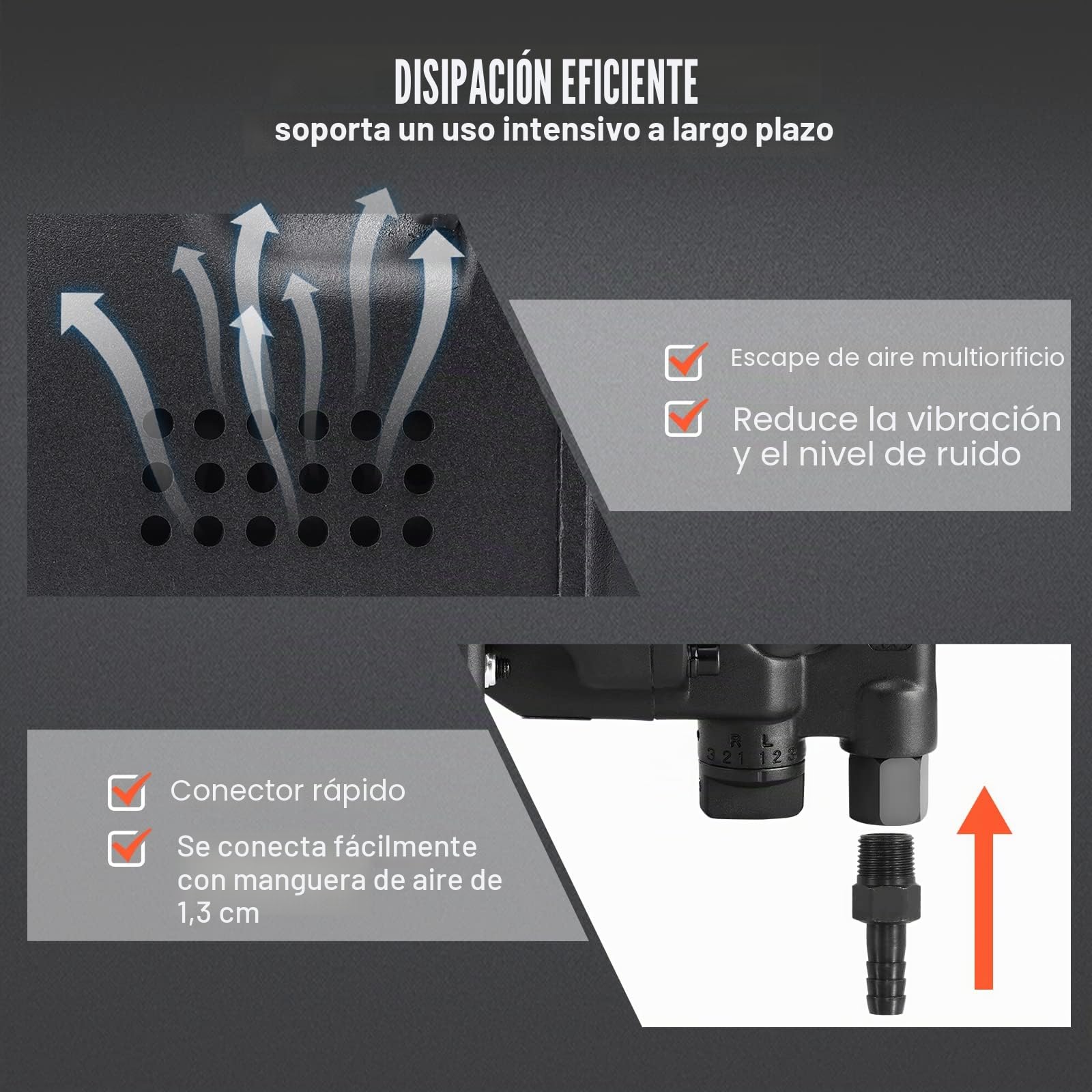 VEVOR Llave de impacto de aire, pistola de impacto de aire de 1 pulgada, par inverso de 2730 pies-libras, mango en D liviano para reparaciones de servicio pesado, tareas de camiones