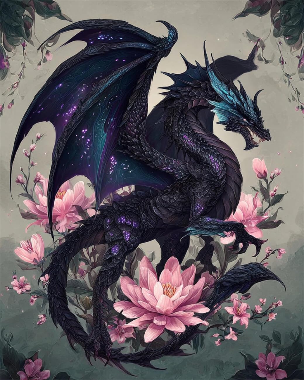 RKFLGEW DIY Embroidery Beads Set Fantasy Dragon 40x50cm