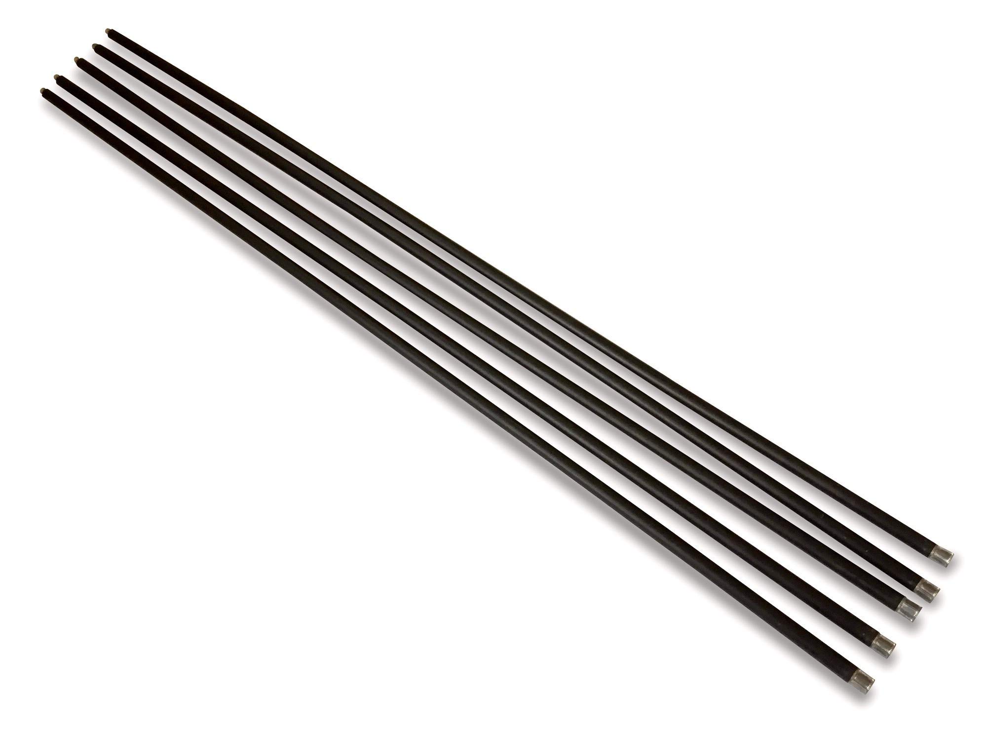 Kibros Set 5 aste spazzacamino nere 7 m prolunga per kit | 5 aste nere da 1,40 m, attacco in acciaio filettato M12×1,75 mm, 7 m di lunghezza totale, compatibili con i kit spazzacamino.