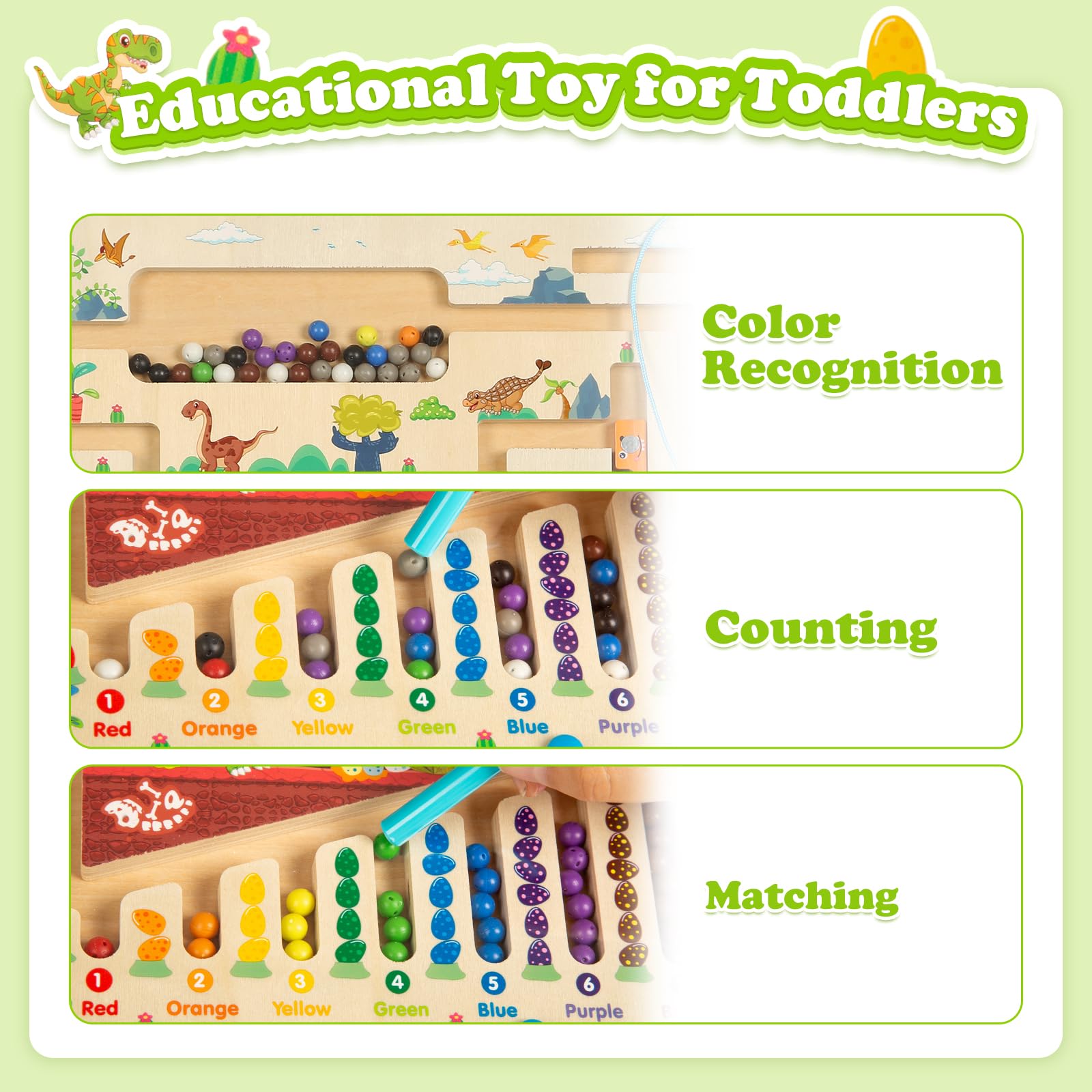 Snapklik.com : Magnetic Color And Number Maze, Montessori Toy For ...