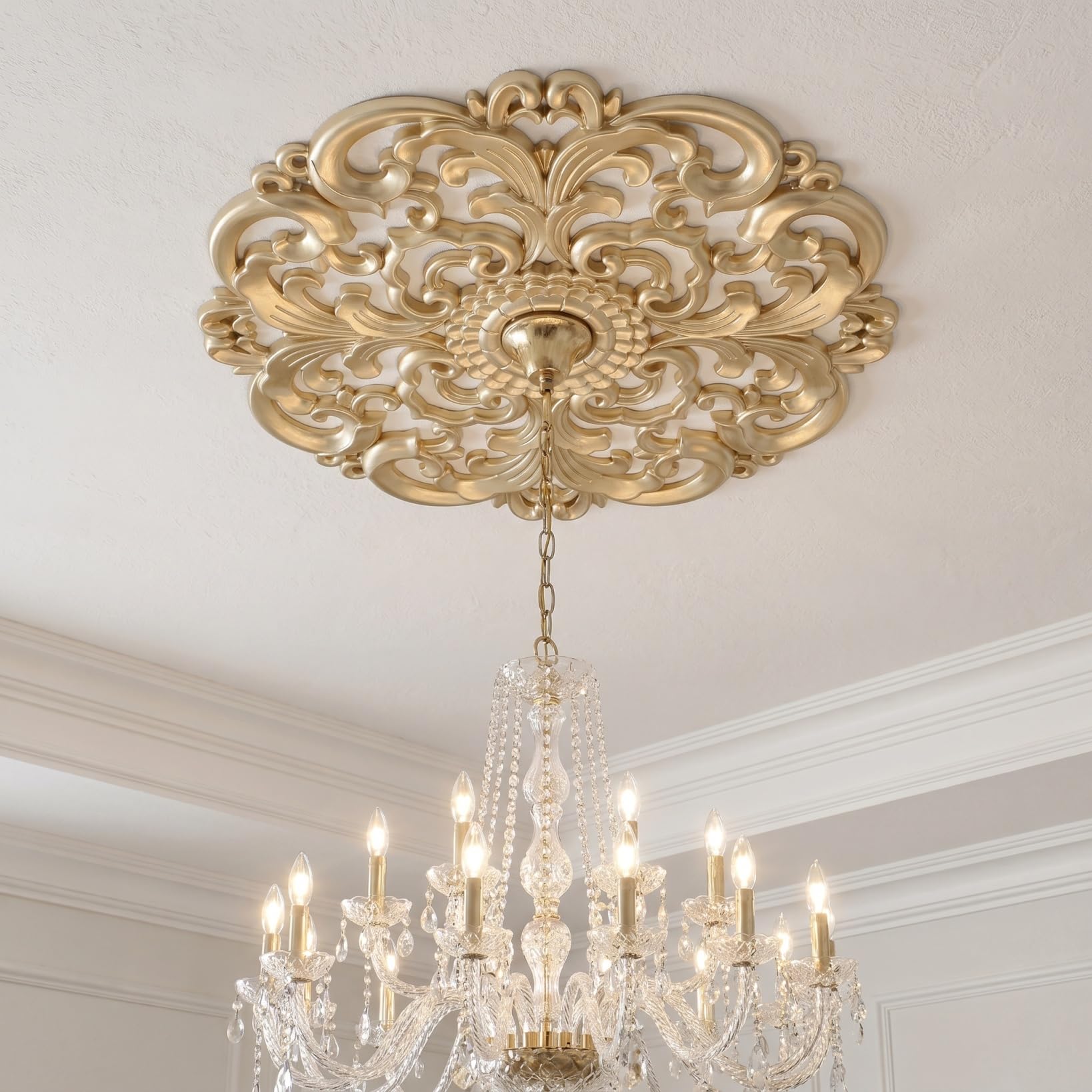 Golden Ceiling Medallion - Elegant Decor -8