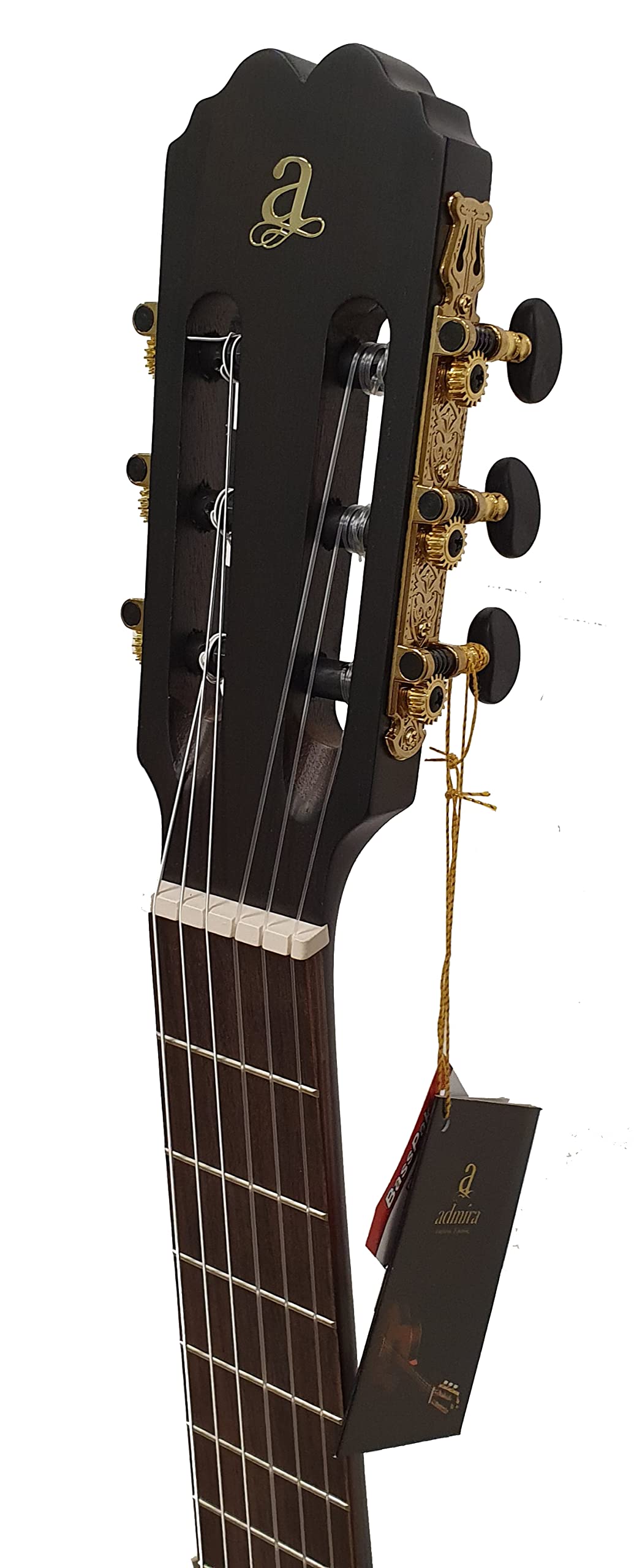 Guitarra Española Clásica ADMIRA LUNA de Madera Acabado Negro Luxe Tamaño 4/4 con Funda Acolchada 7mm - Rockmusic España