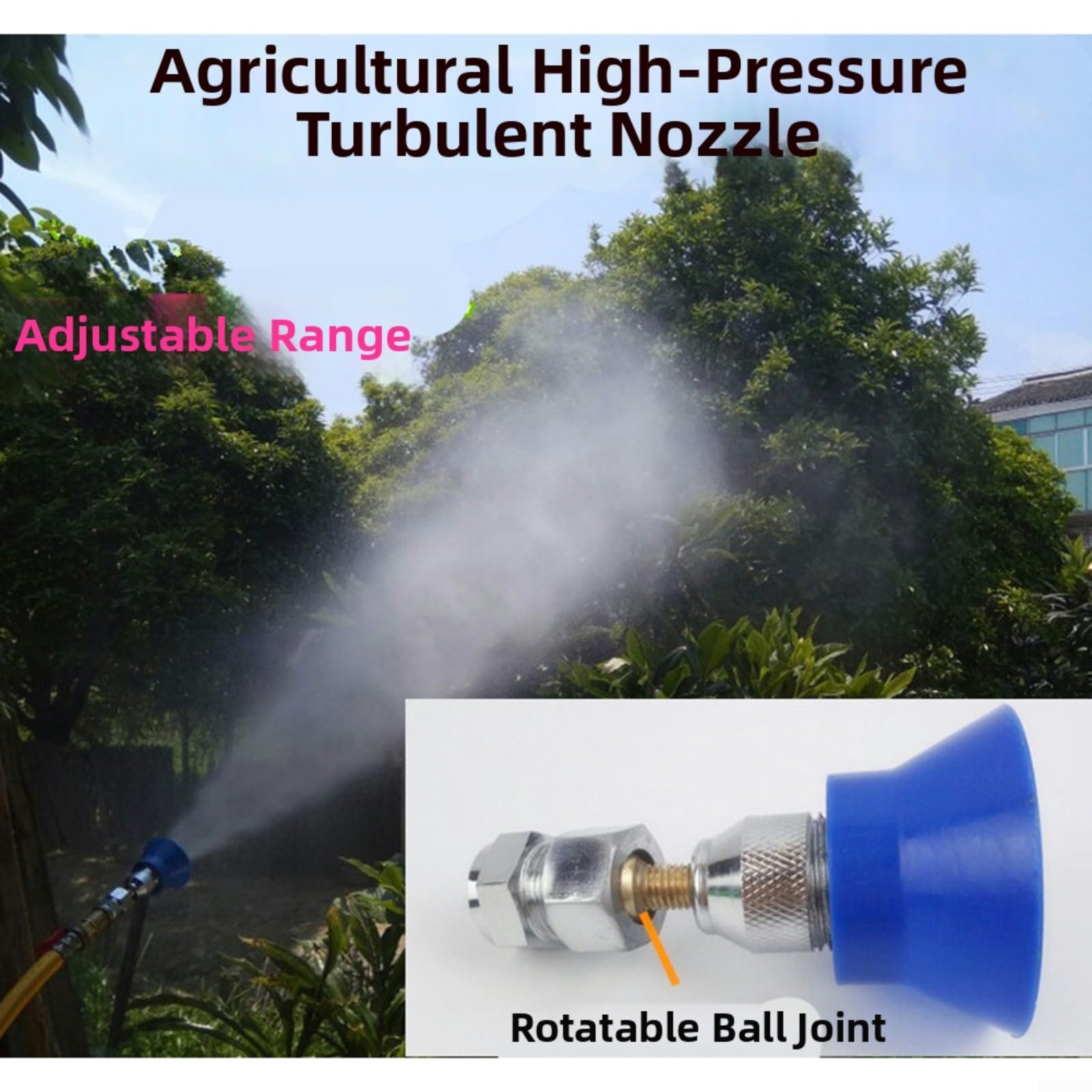 Boquilla atomizadora Ajustable de 14 x 1,5, pulverizador de Niebla de Alta presión para riego agrícola, refrigeración Exterior, Resistente al Viento, Acero Inoxidable.