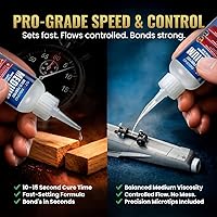 Vista 2 de Starbond EM-150 Medium - Adhesivo instáneo premium CA (cianoacrilato), súper pegamento, para carpintería, pasatiempos, lapidarios, uñas acrílicas
