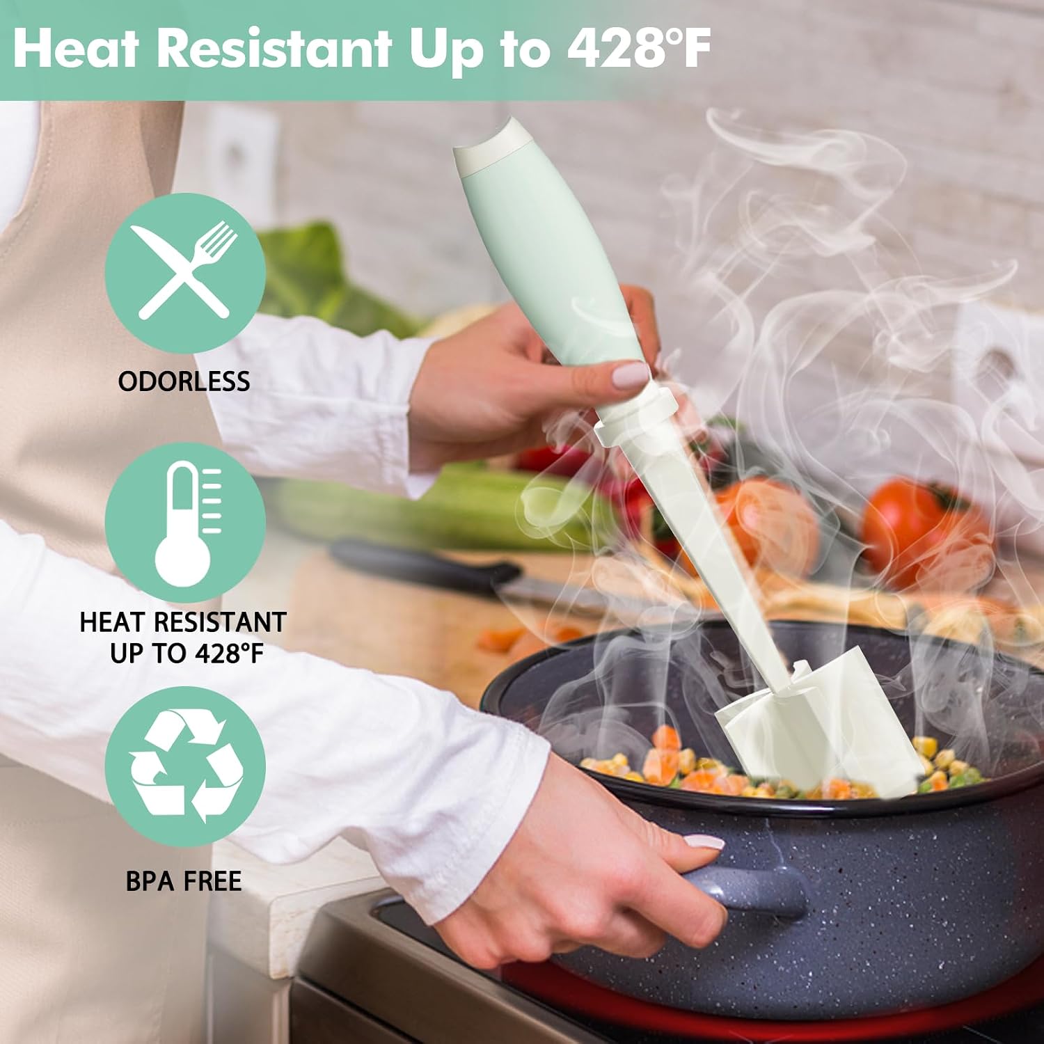 2Pack Meat Chopper Hamburger Masher Ground Beef Smasher Utensil Mix Tool image 3