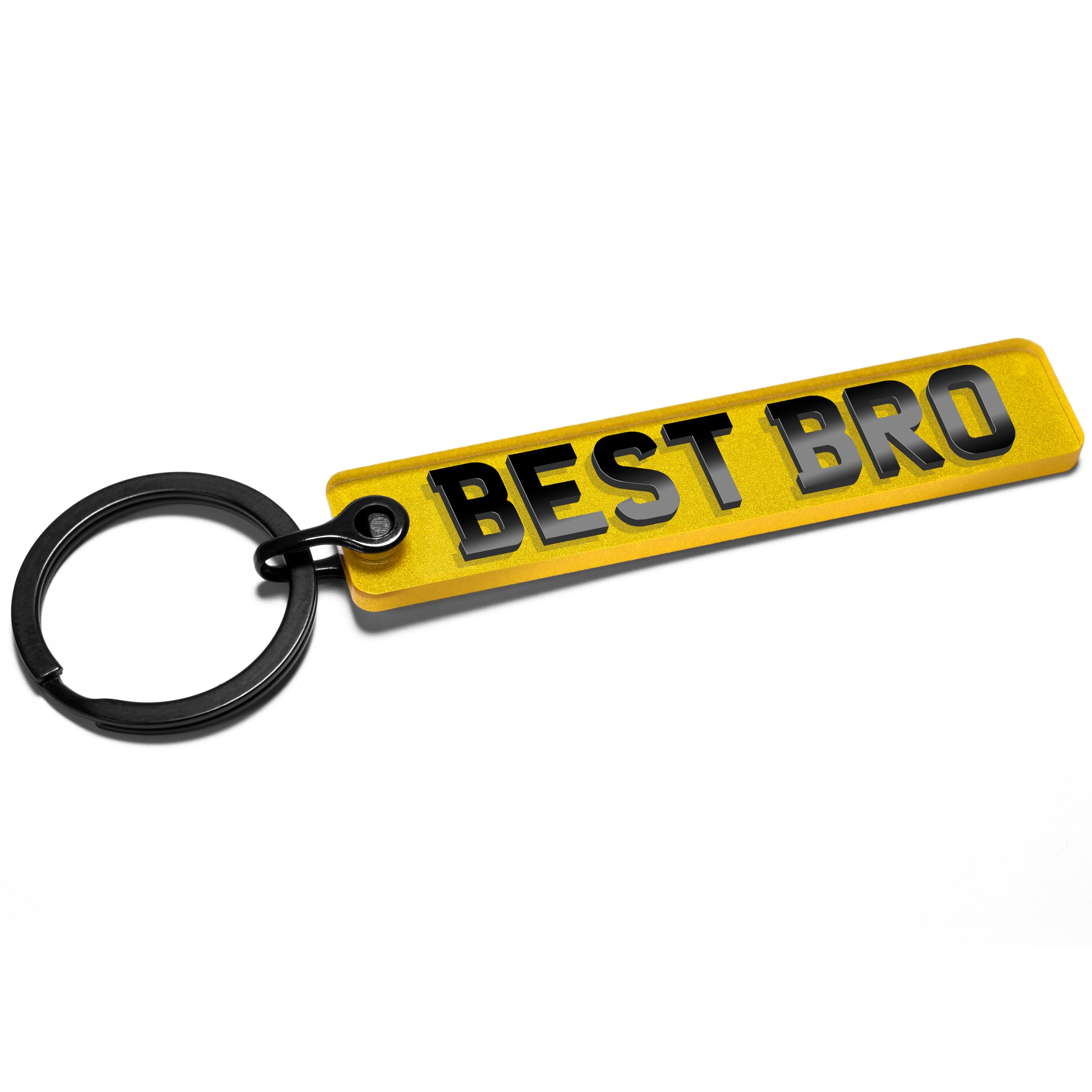Pixly® Best Bro Licence Plate Keychain, Mini UK Number Plate Keyring, Name Key Chain, Car Registration Key Ring, Gift Reg Fob, Gift for Him, Brother