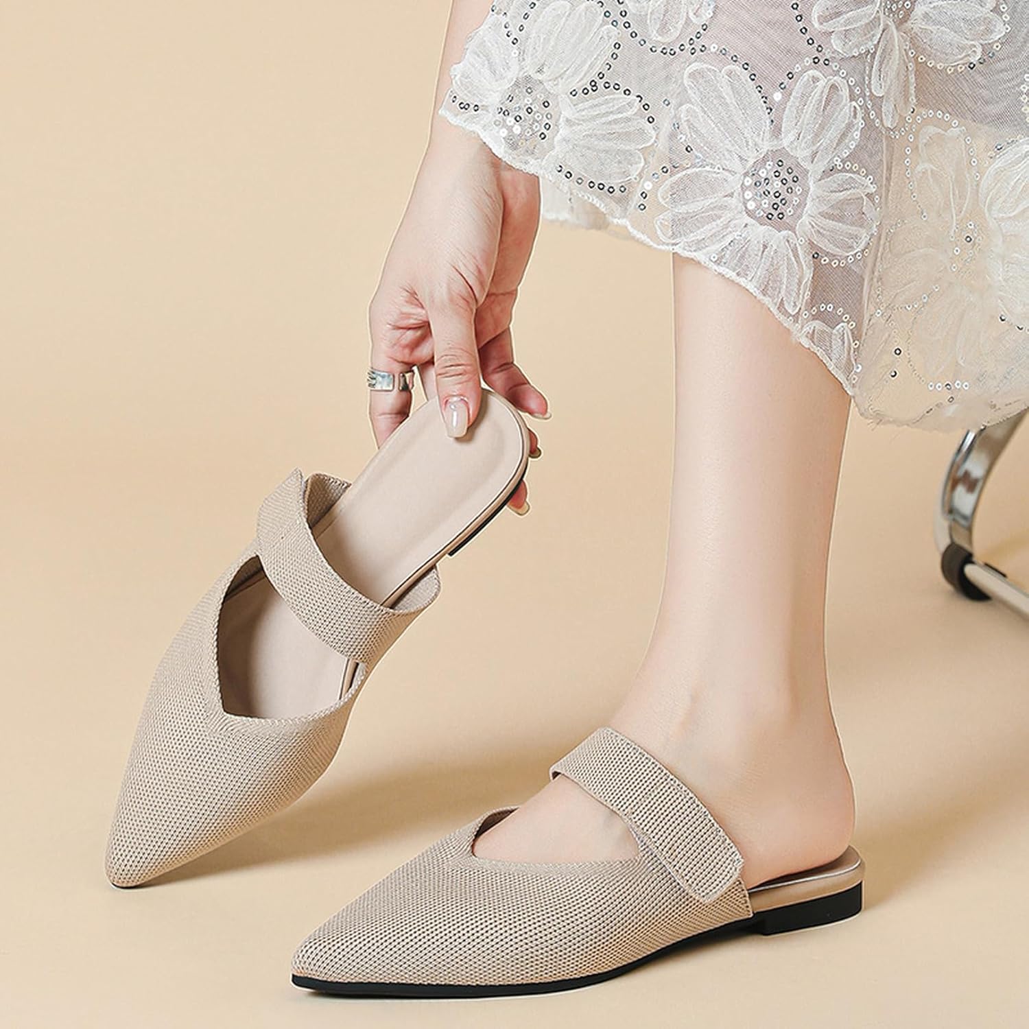 [VRGT] ミュールサンダル オフィスサンダル 3.5cmヒール レディース ローヒール 太ヒール フラット ぺたんこ サンダル