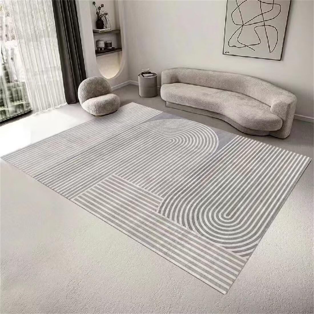 Déco chambre bébé tapis sol enfant minimaliste gris 70x200